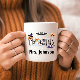 Personlig Halloween-present för lärare, söt och ro Kaffemugg