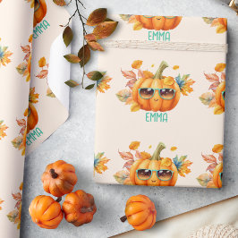 Personlig Halloween-present med höstskördepumpa Presentpapper
