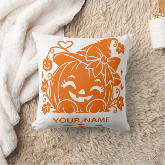 Personlig Halloween-pumpa kastkudde Kudde