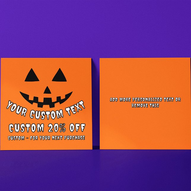 Personlig Halloween-pumpa med anpassad text Rabattkort (Skapare uppladdad)