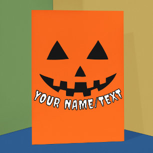 Personlig Halloween-pumpa med Ditt Namn eller TEXT Kort