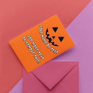 Personlig Halloween-pumpa med ditt namn och text Inbjudan Vykort