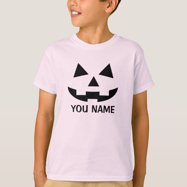 Personlig Halloween Pumpkin Jack o lantern T Shirt (Framsida)