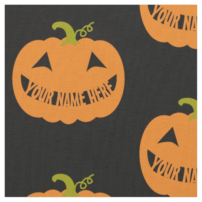 Personlig Halloween Pumpkin Tyg (Närbild)