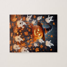 Personlig Halloween Puzzle - Spöken, Pumpkins