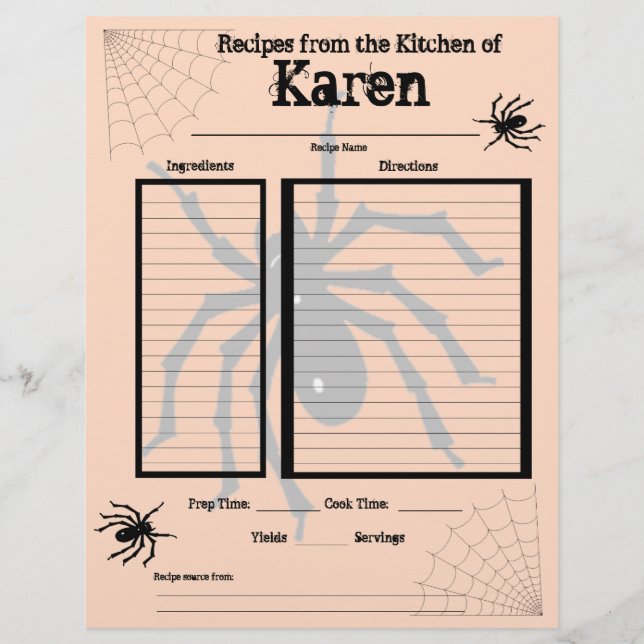 Personlig Halloween-receptsida (Framsida)