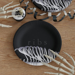 Personlig Halloween Skeleton Ribs Black White