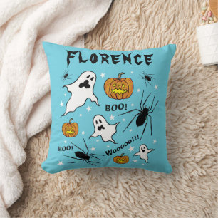 Personlig Halloween Spöken, Pumpkins och Spider Kudde
