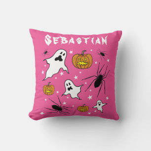 Personlig Halloween Spöken, Pumpkins och Spider Kudde