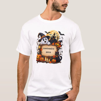 Personlig Halloween-spökhus-ghost-pumpa T Shirt