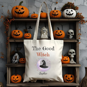 Personlig Halloween Tote Bag - Bra Witch Tygkasse