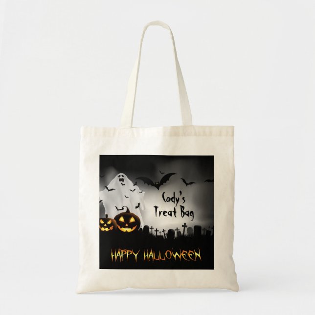 Personlig Halloween Tote Bag Tygkasse (Framsidan)