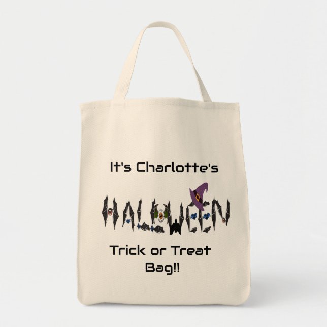 Personlig Halloween Tote Bag Tygkasse (Framsidan)