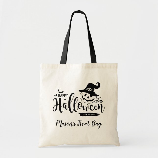 Personlig Halloween Tote Bag Tygkasse (Framsidan)
