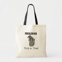Personlig Halloween Trick eller behandling av katt Tygkasse