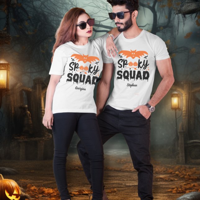 Personlig Halloween unisex T Shirt (Spooky squad personalized Halloween unisex T-Shirt)