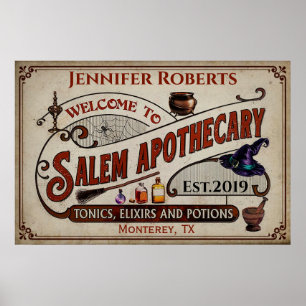 Personlig Halloween Välkommen till Salem Pothecary Poster