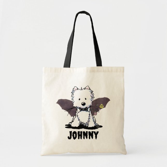 Personlig Halloween Westie Tote Bag Tygkasse (Framsidan)