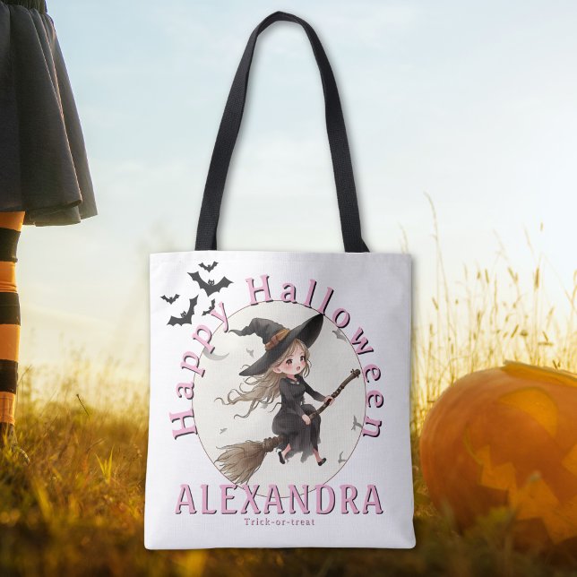 Personlig Halloween Witch Candy Tote Bag Tygkasse (Skapare uppladdad)