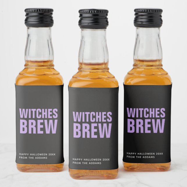 Personlig Halloween Witches Brew Minimalist Spritflaskor Etikett (Flaskor)