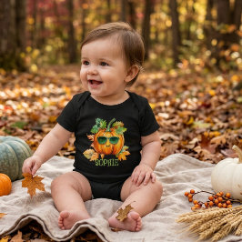 Personlig halloweenpumpa baby bodysuit t shirt