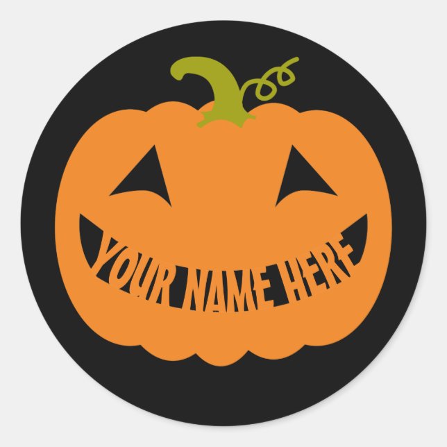 Personlig Halloweensquash Runt Klistermärke (Framsida)
