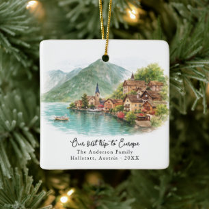 Personlig Hallstatt Österrike Resefoto Julgransprydnad Keramik