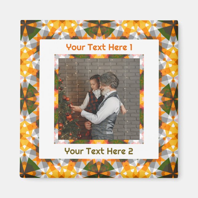 Personlig Hälsning Photo Orange Far dag Magnet (Framsidan)