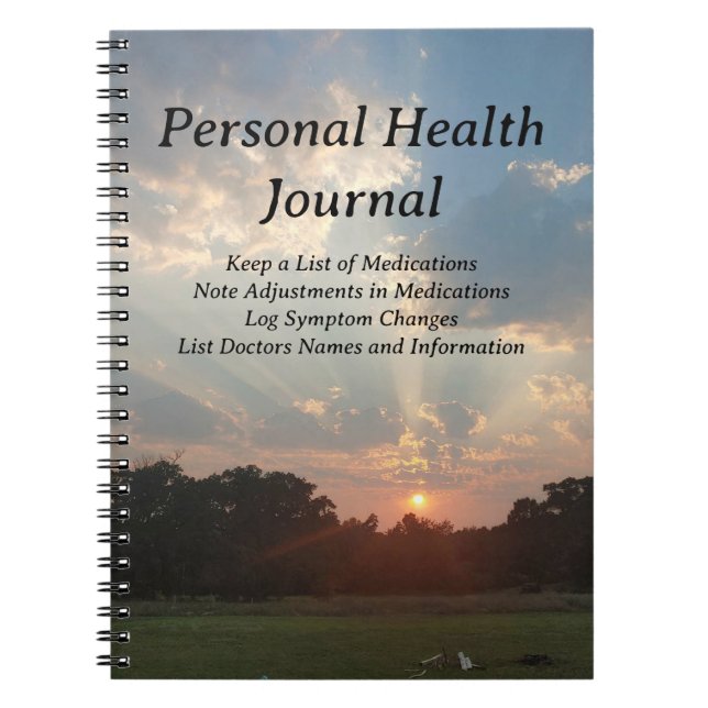 Personlig hälso- och sjukvård Journal och medicins Anteckningsbok (Framsidan)