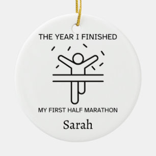 Personlig Halva Marathon Ornament Gift för henne