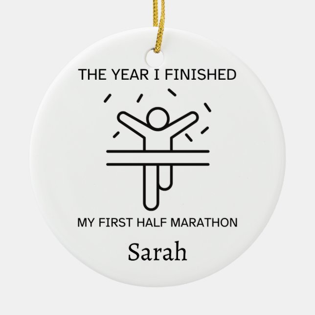 Personlig Halva Marathon Ornament Gift för henne (Framsidan)