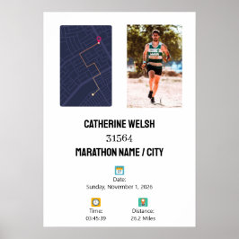 Personlig Halvmaraton Fullföljarkarta Poster