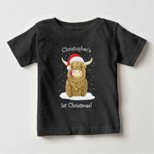 Personlig Hamish Highland Cow i Snö T Shirt