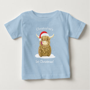 Personlig Hamish Highland Cow i Snö T Shirt
