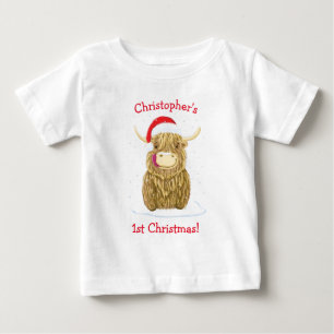 Personlig Hamish Highland Cow i Snö T Shirt