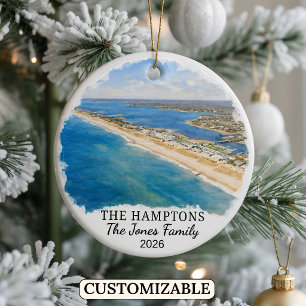 Personlig Hamptons, Skräddarsydd New York Julgransprydnad Keramik