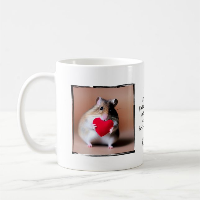 Personlig Hamster med Namn Valentines Design Kaffemugg (Vänster)