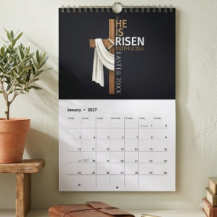 Personlig Han Är Uppstånden Vintage Påskkors Kalender