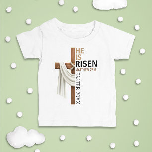 Personlig Han Är Uppstånden Vintage Påskkors T Shirt