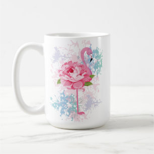 Personlig Hand målade rosa flamingo Kaffemugg
