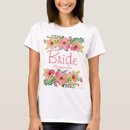 Personlig hand plockade blommigt t shirt