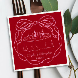 Personlig Hand plockade Bröllop Monogram Napkins Pappersservett