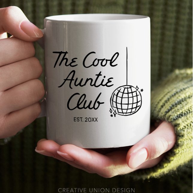 Personlig Hand plockade Coola Auntie Sister Gift Kaffemugg (personalized sister gift)
