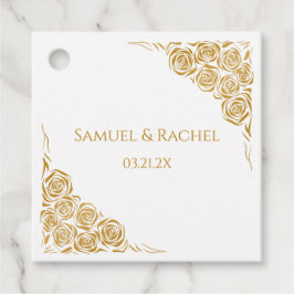 Personlig Hand plockade Golden Ro Bröllop Gåvor Etiketter