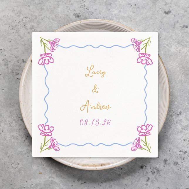 Personlig Hand plockade, Italiens Blommigt Bröllop Pappersservett (Skapare uppladdad)