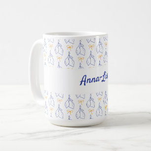 Personlig Hand plockade Italienska blå citroner Kaffemugg