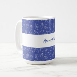 Personlig Hand plockade Italienska Lemons Blue Kaffemugg