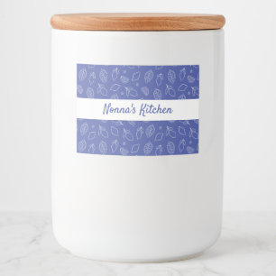 Personlig Hand plockade Italienska Lemons Blue Mat Etiketter