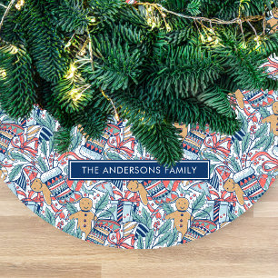 Personlig Handduk Jul Tema Mönster Julgransmatta Fleece