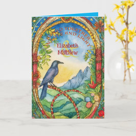 PERSONLIG HANDFASTSTING CARD PAGAN CELTIC RAVEN KORT